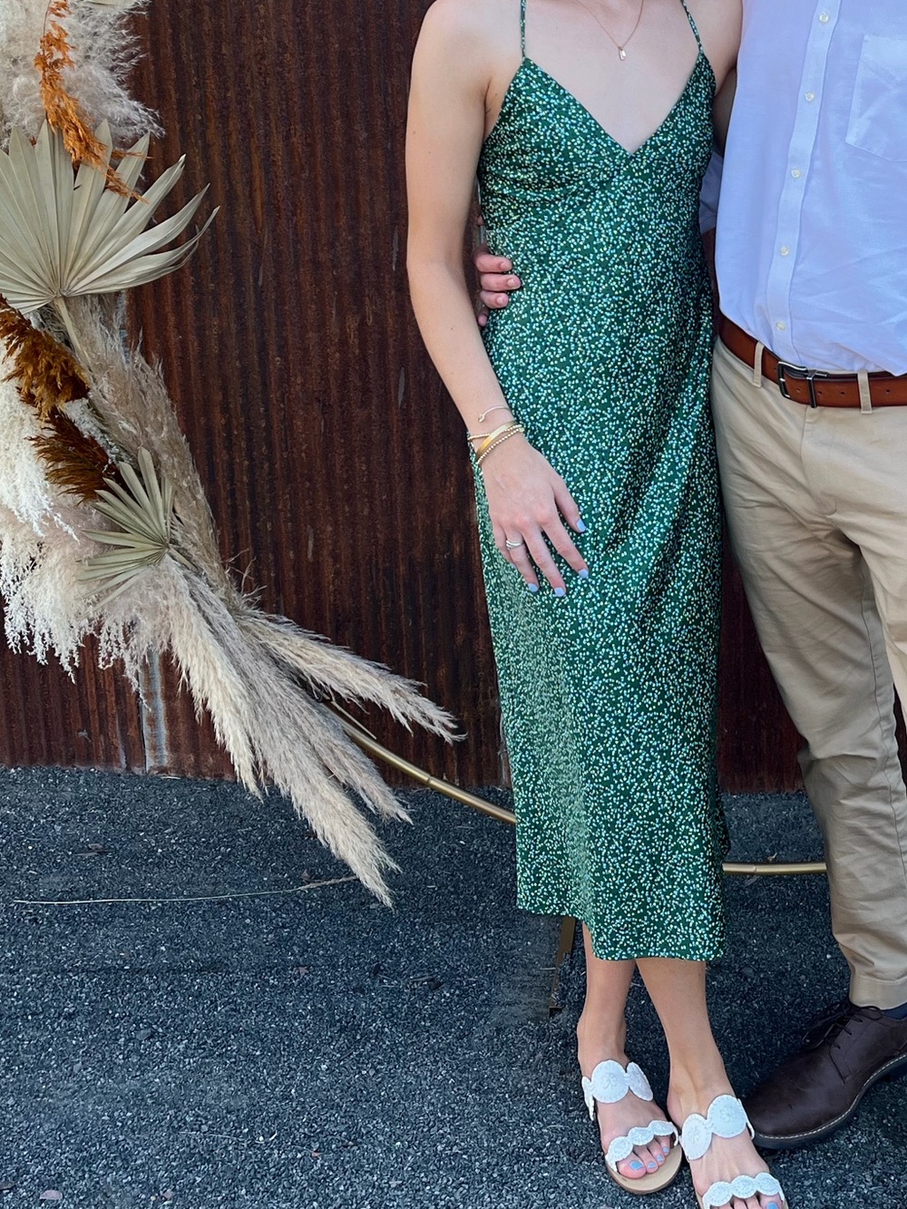 Park & Fifth Dark Green Floral Maxi Slip Dress